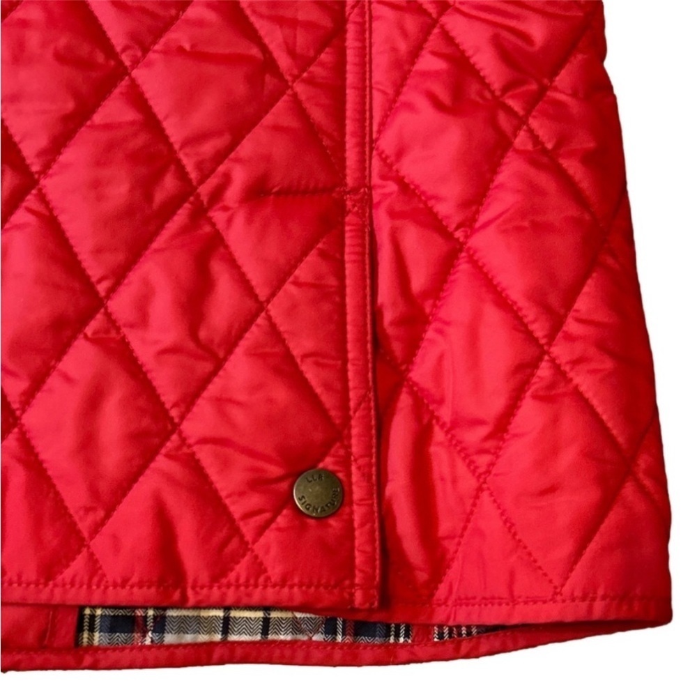 L.L. Bean Signature Red Quilted Winter Jacket size women’s 6 - Picture 3 of 6